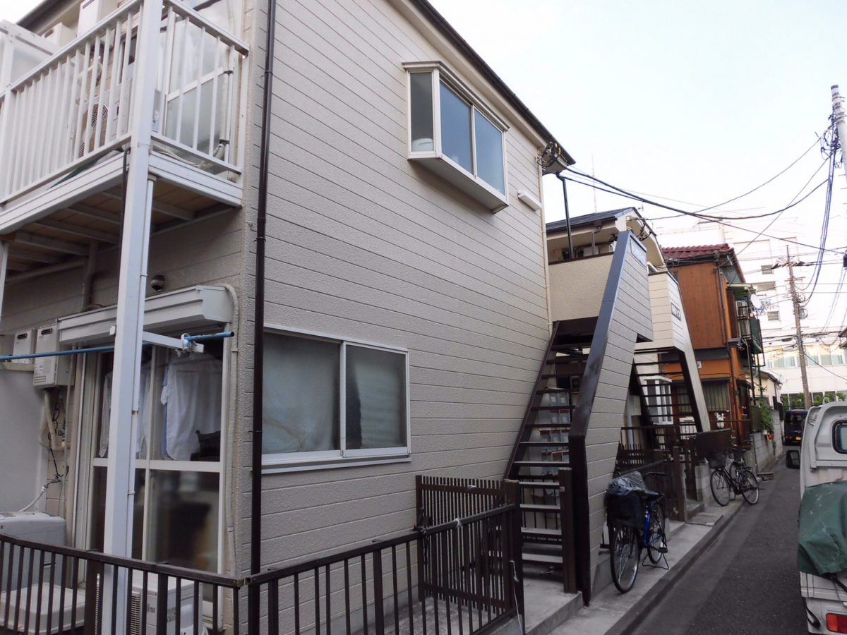 川崎市幸区のKアパートで外壁屋根の塗替え！